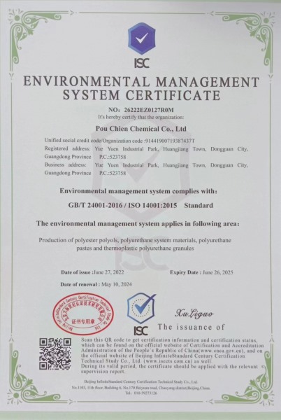 ISO14001 CERTIFICATE